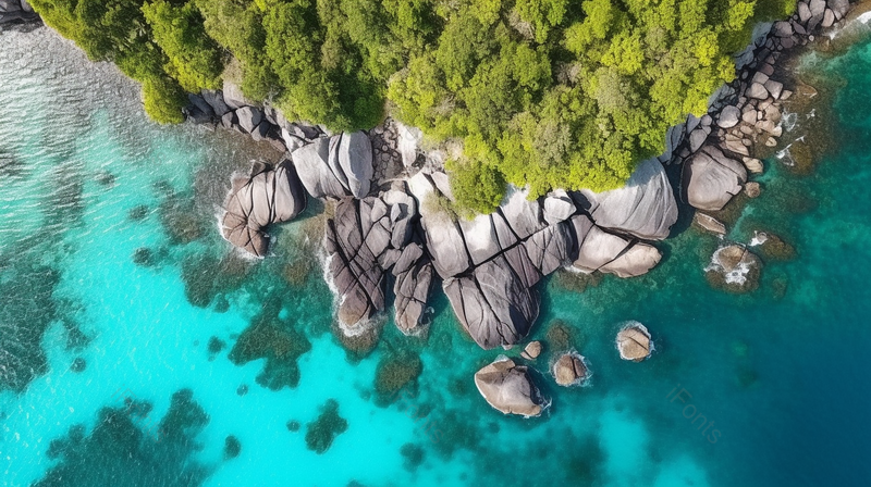 鸟瞰图的海岸线风景,高清,摄影图,摄影图片,图片大全,摄影图免费下载